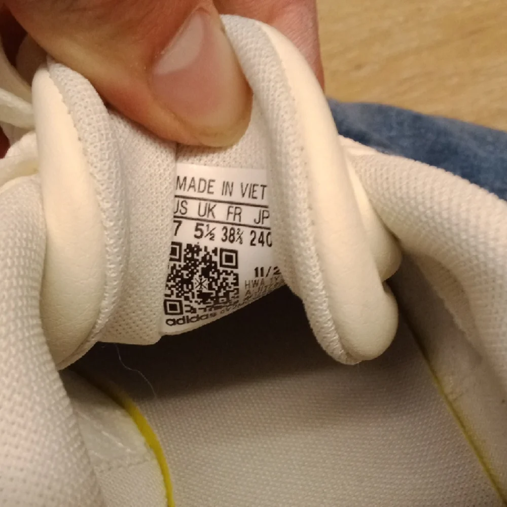 adidas White Low-Top Sneakers with Gum Sole and Pastel Stripe Accents - Picture 5 of 10